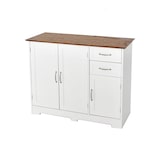 thumbnail of COSTWAY Sideboard Branco, armário de cozinha com mesa, armário de bufê com portas e gavetas e prateleiras ajustáveis, ilha da cozinha