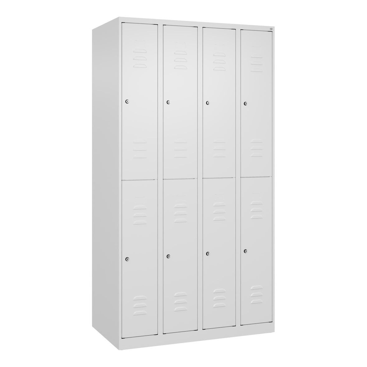 C+P Spind Classic PLUS, 8 Abteile, HxBxT 185x100x50cm, Zylinderschloss, Verkehrsweiß von PROREGAL