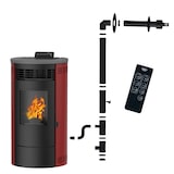 thumbnail of Poêle à granulés étanche Flavia 15 kW Bordeaux Sannover + Kit d'installation Complet