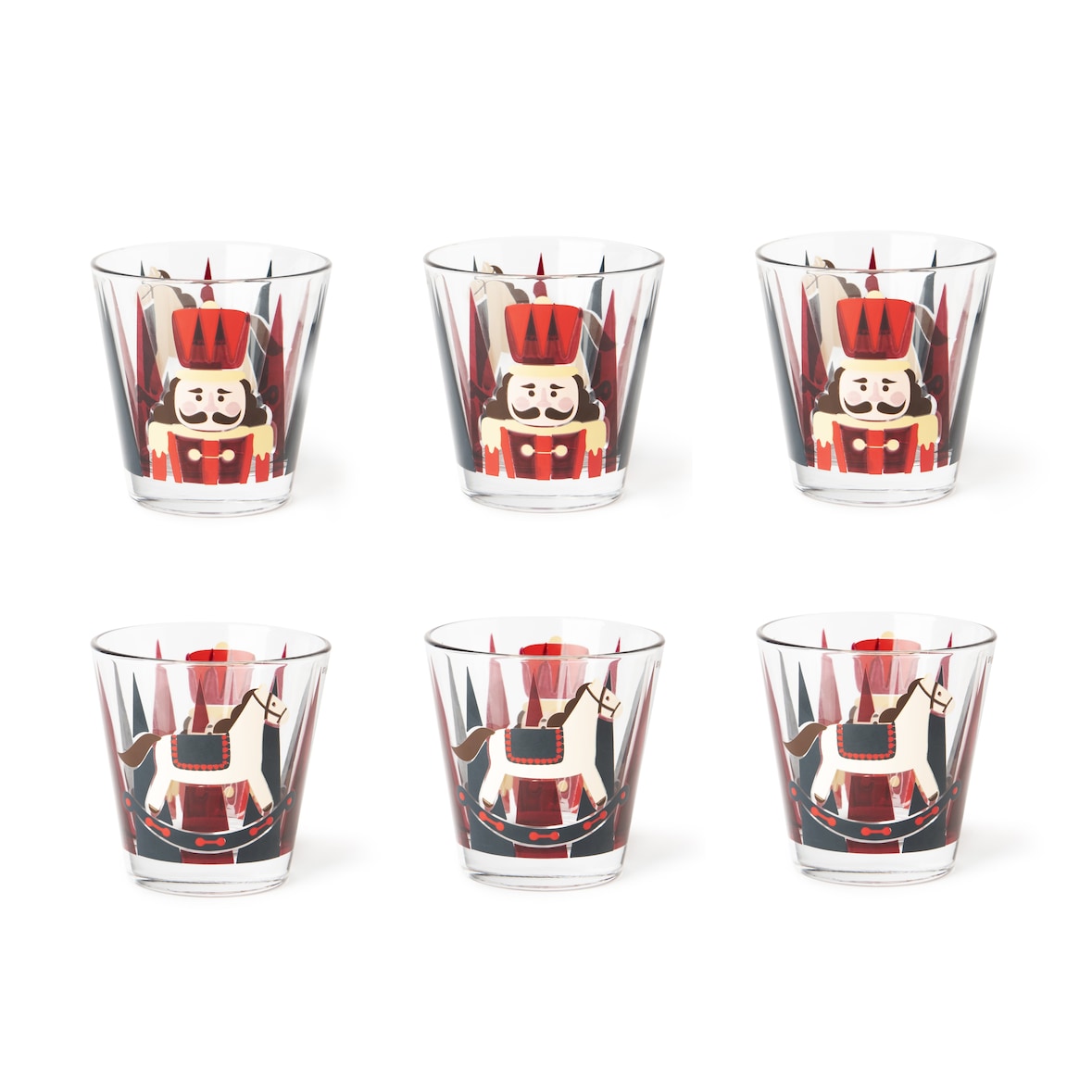 Excelsa set 6 bicchieri Vintage Christmas vetro 25 cl mulitcolor