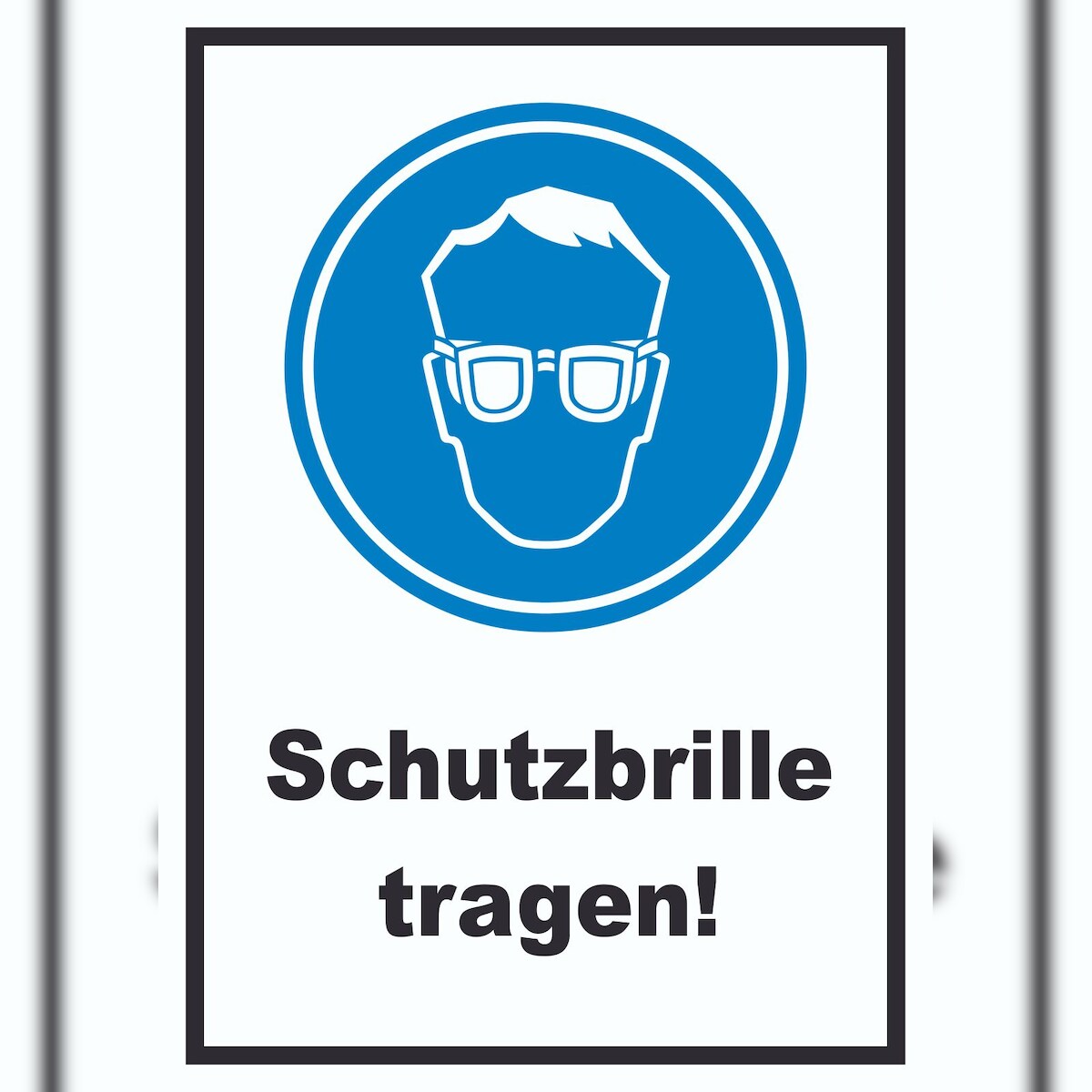 HB-Druck Schutzbrille tragen Schild A5 Rückseite selbstklebend