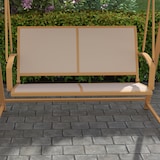 thumbnail of Gartenschaukel für zwei Personen mit verstellbarem Sonnendach und dreieckigem Metallgestell, Belastbarkeit 220 kg, 160 x 112 x 162 cm, khaki