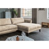 thumbnail of KAWOLA Sofa MALTA Ecksofa Stoff beige mit Kopfstütze Recamiere rechts