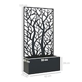 thumbnail of Outsunny jardinera exterior grande de metal jardinera con pantalla de privacidad jardinera de pared o independiente 61x23x113 cm negro