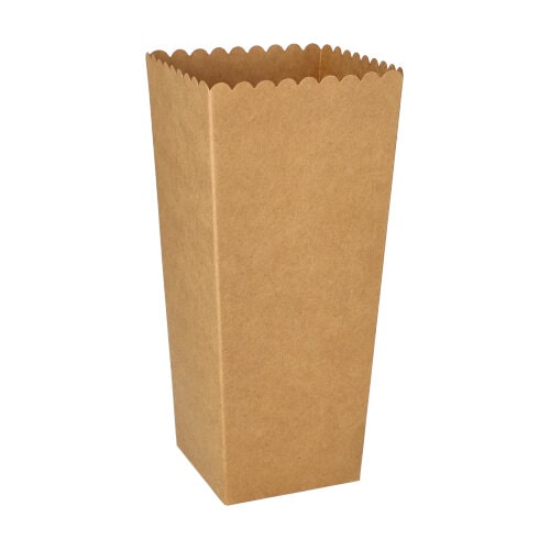 100 Popcorn-Boxen Pappe "pure" eckig 1300 ml 19,7 cm x 7 cm x 7 cm braun klein