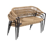thumbnail of METRO PROFESSIONAL Banc de terrasse TERRA, rotin PE / aluminium, 118 x 62 x 80 cm, résistant aux intempéries, pour 2 personnes, beige / noir