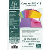 thumbnail of EXACOMPTA Paquet de 50 chemises 210g + 100 sous-chemises 80g ROCK'S en carte coloris assortis