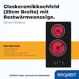 thumbnail of Exquisit Kochfeld EKC300-020 | Glaskeramik | Touch Control | 2 Kochstellen | Rahmenlos | 3000 W