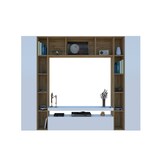 thumbnail of Dmora Parete attrezzata Gilberto, Set salotto porta TV a 3 ante, Mobile soggiorno multiuso, 100% Made in Italy, cm 270x35h210, Bianco lucido e Rovere