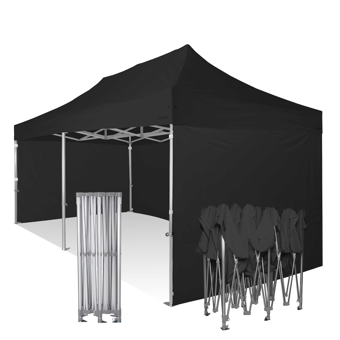 RAY BOT Gazebo pieghevole 4x8 blu pExa 55mm alluminio con laterali PVC 350g