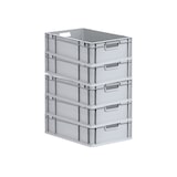thumbnail of PROREGAL 5x Eurobox NextGen Grip | HxBxT 17x40x60cm | 34 Liter | Griffe offen | Glatter Boden | Eurobehälter