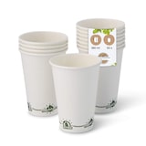 thumbnail of BIOZOYG 50 Stück Kaffeebecher 180ml / 7,5oz Einwegbecher Pappbecher weiß mit Bedruckung, kompostierbar nachhaltig Partybecher Trinkbecher Biobecher