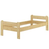 thumbnail of Einzelbett Futonbett 90x200 Kieferbett Massivholz natur Rollrost Matratze 60.39-09FLM