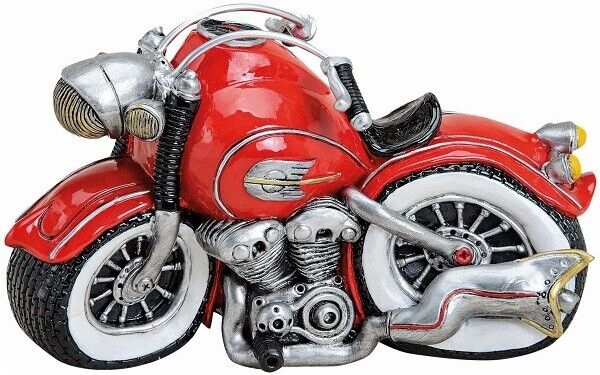 Spardose Sparschwein Sparbüchse Motorrad Bike old Style rot