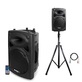 thumbnail of Enceinte Dj SONO amplifiée 8" 20cm 200W USB/SD/BT+ pied + câble PC