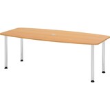 thumbnail of bümö Konferenztisch oval 220x103 cm großer Besprechungstisch in Buche, Besprechungstisch mit Chromfüßen, Meetingtisch für 8 Personen, XXL-Tisch für