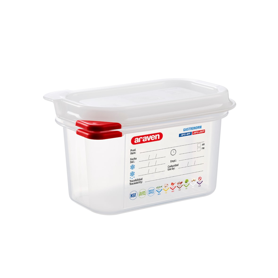 Recipiente hermético Pp Gn1/9 100Mm 1L Transparente