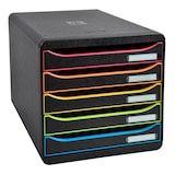thumbnail of EXACOMPTA Cassettiera Big-Box Plus 309914D, 5 cassetti, box polistirolo monoblocco, (PxlxAlt) 34,7x27,8x27,1 cm, gamma Black Office nero/arlecchino