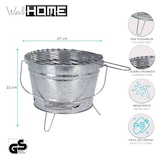 thumbnail of WellHome - Grilleimer in Zinkoptik auf 3 Klappfüßen mit Tragegriff 30,5x27,5x18cm