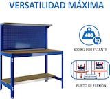 thumbnail of SimonRack Banco de Trabajo Taller, 910x610 mm, Panel Perforado y Cajón, Capacidad Carga 400 kg, Azul - BT-3