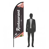 thumbnail of Drapeau signalétique Restaurant 2m40 - mât + voile - Drapeaupublicitaire