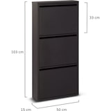 thumbnail of Sapateira 3 portas - 50 x 15 x 103,5 cm - Sapateira - Sistema de armazenamento de sapatos - Metal - Caixa de armazenamento de sapatos - Preto