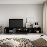 thumbnail of TV-Meubel, Lowboard, Woonkamer, Eetkamer, 310x50x37 cm, Voor tv's tot 80", Elektrische haard, Moderne stijl, Zwart/Eiken