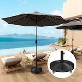 thumbnail of Outsunny base para sombrilla redonda soporte para parasol con ruedas pie para sombrilla con relleno de cemento peso 25 kg para jardín terraza negro