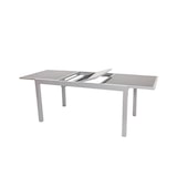 thumbnail of Merxx Ausziehtisch, 160 (220) x 90 cm, Aluminium/Glas, Silber/Grau