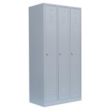thumbnail of 3er Spind Umkleide Stahl Kleiderschränke Gaderobenschrank 3-türig Lichtgrau 510130