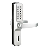 thumbnail of Verrou pour porte d'entrée avec béquille double pour serrure à encastrer entr'axe 70