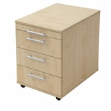 thumbnail of PROREGAL Rollcontainer Karri | Weiß | HxBxT 59x42,8x58cm | Bogengriff | 3 Schübe | Kugelführung, Teilauszug
