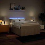 thumbnail of vidaXL Boxspringbett mit Matratze Creme 140x200 cm Stoff