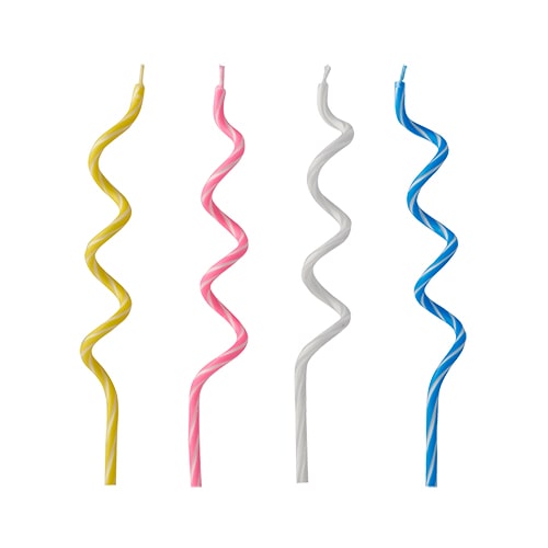 Bougies d'anniversaire 12,5 cm couleurs assorties "Spirale" (240 unités) PAPSTAR