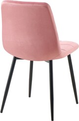 thumbnail of Décoshop26 - Esszimmerstuhl x1 quadratische Ziernähte rosa Samt schwarze Metallbeine 10_0001970