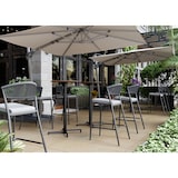 thumbnail of METRO PROFESSIONAL Bistrotisch 3in1 klappbar Aveiro, Stahl, Holz-Effekt-Druck, Ø 60 cm, höhenverstellbar (42/74/110 cm), dunkelbraun/schwarz