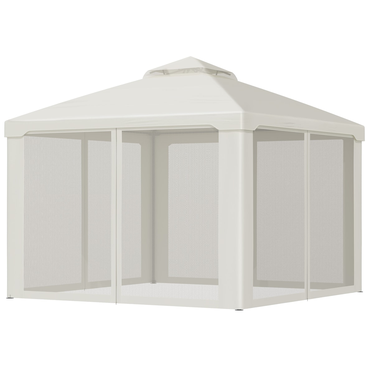 Outsunny Gazebo da Giardino con Zanzariera in Metallo e Poliestere