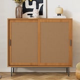 thumbnail of Merax Sideboard Küchenschrank, Kommode Aufbewahrungsschrank mit 2 Schiebetüren und Verstellbare Ablage, Landhausstil Beistellschrank B100/H90/T37 cm
