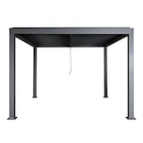 thumbnail of Pergola HWC-L46, Gartenpavillon Lamellen-Pavillon, 11cm-Aluminium-Gestell, Regenrinne sturmfest, 3x3m ~ anthrazit