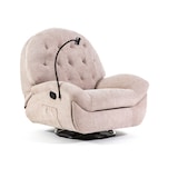thumbnail of Poltrona Relax Reclinabile Manuale, 3 posizioni, Girevole/Rotante e a Dondolo, per Soggiorno, Poltrona per Anziani, Stile moderno - Pina/Beige Chiaro