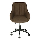 thumbnail of Bürostuhl | HxBxT 87x58x58 cm | Sitzhöhe 46cm | Stoff/Textil mit Armlehne | Braun | Drehstuhl Schreibtischstuhl Lehnstuhl
