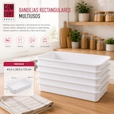 thumbnail of COM-FORT HOUSE Bandejas de Plástico Rectangulares Blanco, Pack 6, 43,5x28,5x7,5 cm, Organizador Multiusos para Cocina, Nevera, Baño y Almacenaje