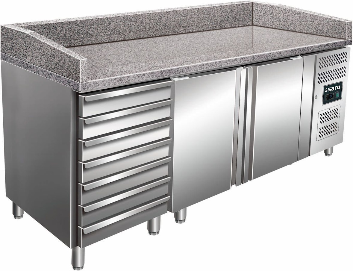 Saro Pizzatisch Modell PZ 2610 TN PRO, B 2025 x T 800 x H 1030-1090 mm
