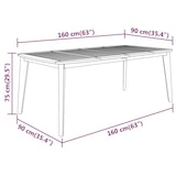 thumbnail of vidaXL Tuintafel 160x90x75 cm massief acaciahout