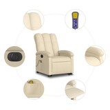 thumbnail of vidaXL Elektrischer Massagesessel mit Aufstehhilfe Creme Stoff