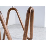 thumbnail of Angel Cerdá  Runder Ecktisch aus gehärtetem Glas und Nussbaumholz 2125C