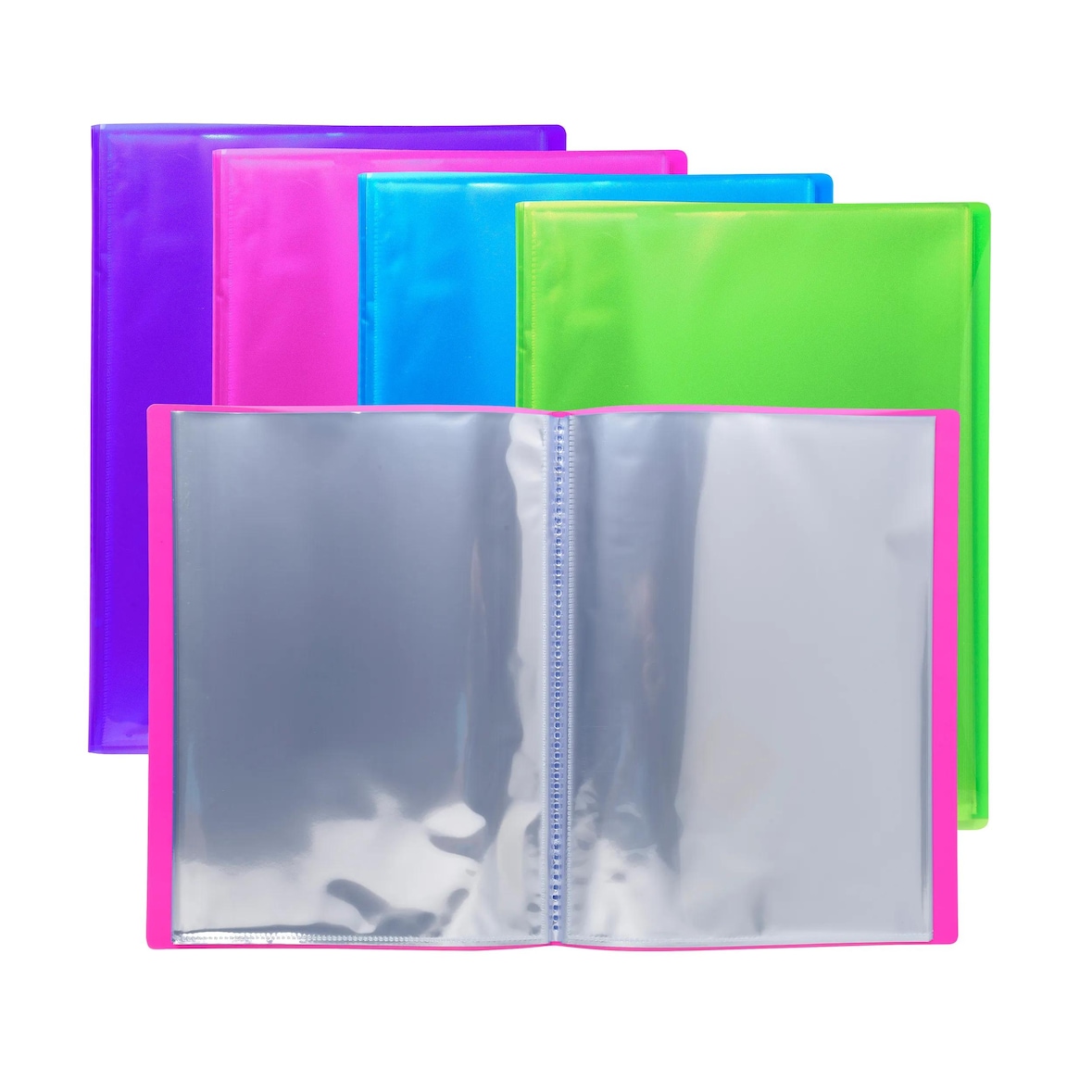 Exacompta Cod. 85280E - Portalistini Iderama con copertina traslucida in polipropilene 60 buste cristallo liscio - A4 Col. assortiti - Conf. da 8