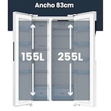 thumbnail of INFINITON Frigorifico Americano SBS-456A78WEG, 410 l, 177 cm, No Frost Total, Inverter, E, Blanco