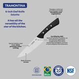 thumbnail of Tramontina SOLUTTA Kochmesser, 15,5 cm, Küchenmesser, rostfreier Edelstahl, Allzweckmesser, ergonomischer Griff, NSF-zertifiziert, spülmaschinenfest
