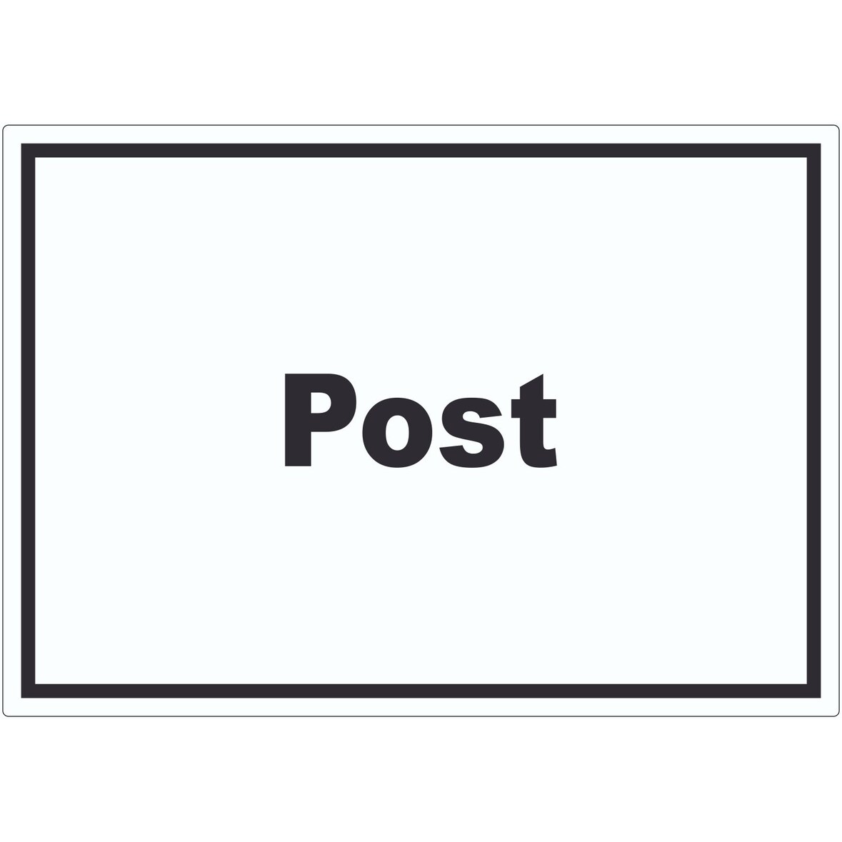 Post Aufkleber mit Text Annahme Brief Paket waagerecht A0 (841x1189mm)